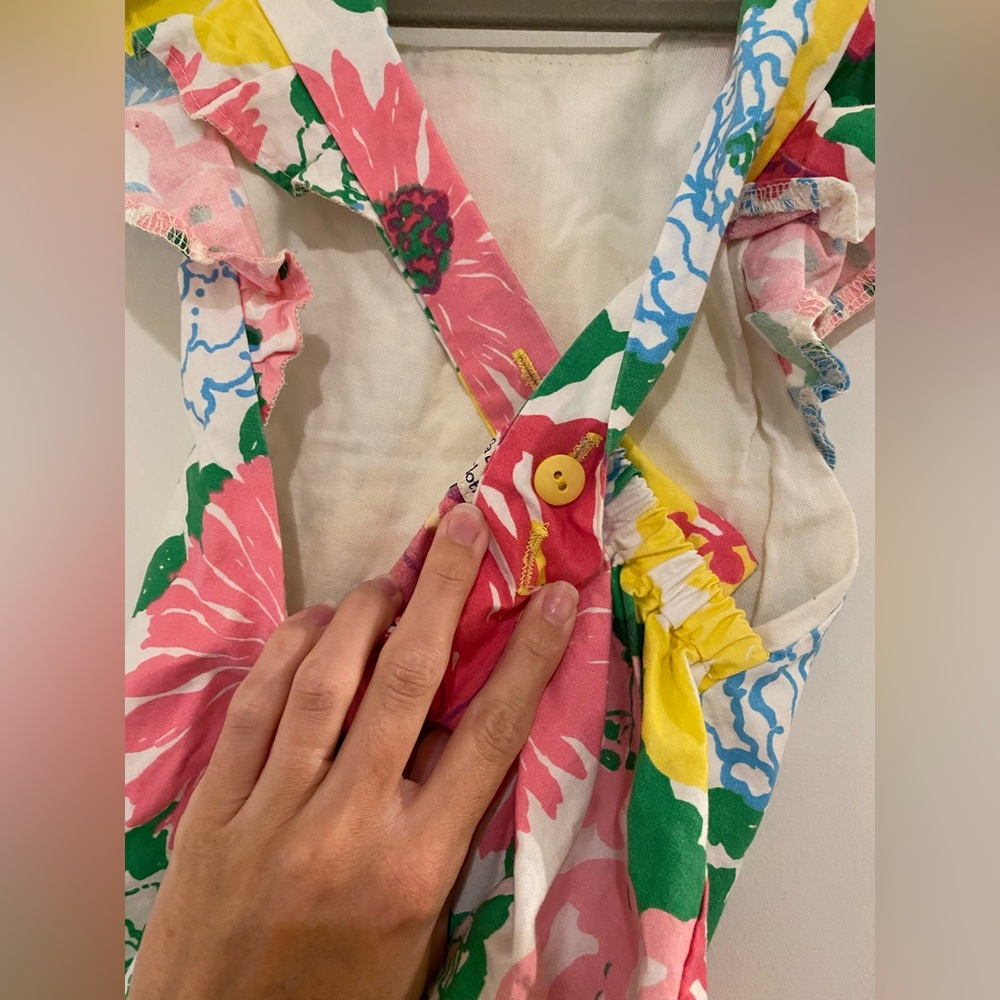 Magnolia Lake childrens clothes Pink Lilly colorful romper - Picture 5 of 6